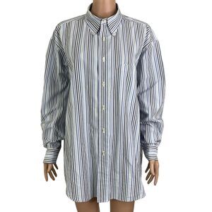 Turnbury Shirt Mens XL Striped Blue White Button Front